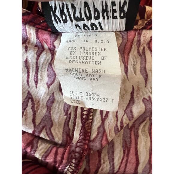 90s Jodi Kristopher Metallic Flames Faux Suede Cold Shoulder Vampire Goth Dress - Picture 9 of 9